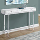 48" White and Silver Console Table And Drawers