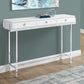 48" White and Silver Console Table And Drawers