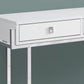 48" White and Silver Console Table And Drawers