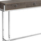 48" White and Silver Console Table And Drawers