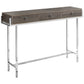 48" White and Silver Console Table And Drawers