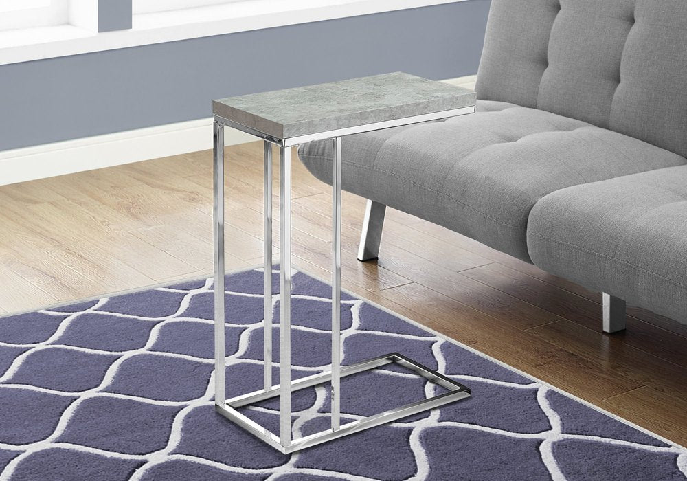 18.25" X 10.25" X 25.25" Cappuccino Particle Board Metal  Accent Table