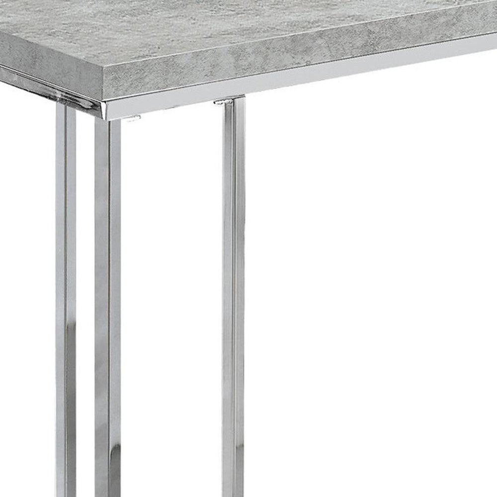 18.25" X 10.25" X 25.25" Cappuccino Particle Board Metal  Accent Table