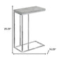 18.25" X 10.25" X 25.25" Cappuccino Particle Board Metal  Accent Table