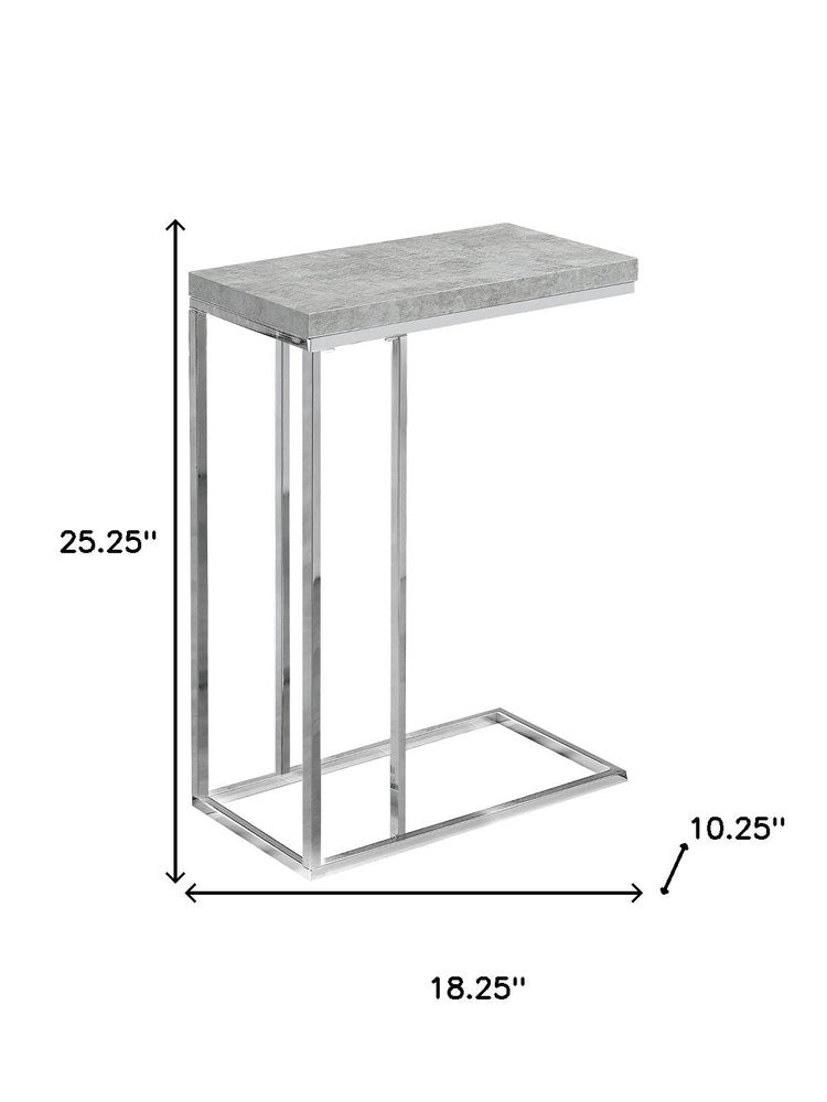18.25" X 10.25" X 25.25" Cappuccino Particle Board Metal  Accent Table