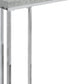 18.25" X 10.25" X 25.25" Cappuccino Particle Board Metal  Accent Table
