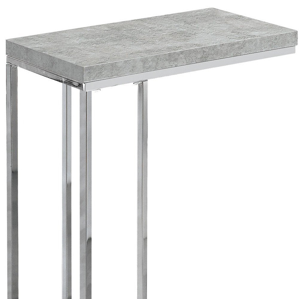 18.25" X 10.25" X 25.25" Cappuccino Particle Board Metal  Accent Table