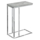 18.25" X 10.25" X 25.25" Cappuccino Particle Board Metal  Accent Table