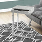 10.25" X 15.75" X 24.5" Grey Finish And Laminated Metal Accent Table