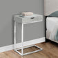 10.25" X 15.75" X 24.5" Grey Finish And Laminated Metal Accent Table