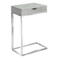 10.25" X 15.75" X 24.5" Grey Finish And Laminated Metal Accent Table