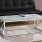 47" Gray And Silver Iron Coffee Table
