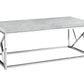47" Gray And Silver Iron Coffee Table