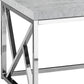 47" Gray And Silver Iron Coffee Table