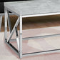 47" Gray And Silver Iron Coffee Table