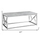 47" Gray And Silver Iron Coffee Table