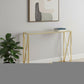 42" Clear And Gold Glass Frame Console Table