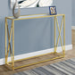 42" Clear And Gold Glass Frame Console Table