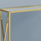 42" Clear And Gold Glass Frame Console Table