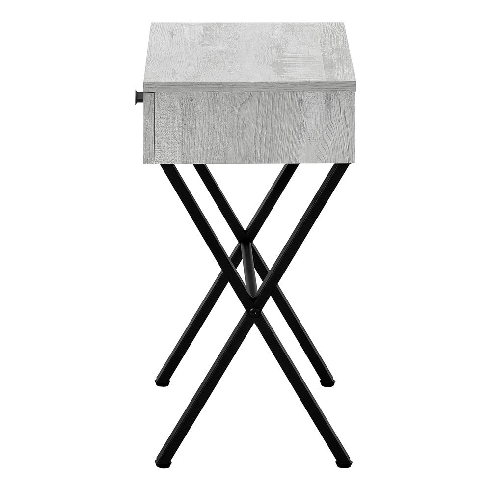 22" Black And Gray Wood And Metal End Table With Drawer