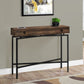 43" Brown And Black Cross Leg Console Table