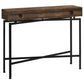 43" Brown And Black Cross Leg Console Table