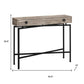 43" Brown And Black Cross Leg Console Table