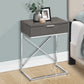 24" Silver And Gray Wood And Metal End Table With Drawer