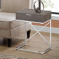 24" Silver And Gray Wood And Metal End Table With Drawer