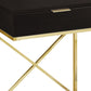 24" Gold And Black Wood And Metal End Table With Drawer