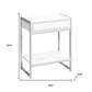 24" Silver And White Wood And Metal End Table With Drawer And Shelf