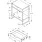 24" Silver And White Wood And Metal End Table With Drawer And Shelf