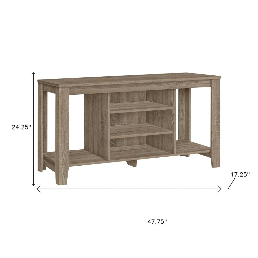 48" Dark Brown Open shelving TV Stand