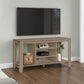 48" Taupe Wood Open Shelving TV Stand