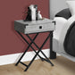 24" Black And Gray Wood And Metal End Table With Drawer