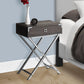 24" Black And Gray Wood And Metal End Table With Drawer
