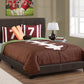 Brown Solid and Manufactured Wood Full Upholstered Faux Leather Bed Frame