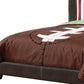 Brown Solid and Manufactured Wood Full Upholstered Faux Leather Bed Frame