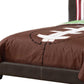 Brown Solid and Manufactured Wood Full Upholstered Faux Leather Bed Frame