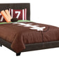 Brown Solid and Manufactured Wood Full Upholstered Faux Leather Bed Frame