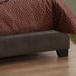 Brown Solid and Manufactured Wood Full Upholstered Faux Leather Bed Frame