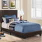 Brown Solid Wood Twin Upholstered Faux Leather Bed Frame