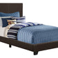 Brown Solid Wood Twin Upholstered Faux Leather Bed Frame