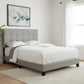 Beige Full Tufted Upholstered Bed Frame