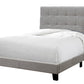 Gray Solid and Manufactured Wood Full Upholstered Linen Bed Frame
