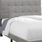 Beige Full Tufted Upholstered Bed Frame