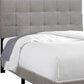 Gray Solid and Manufactured Wood Full Upholstered Linen Bed Frame