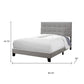 Gray Solid and Manufactured Wood Full Upholstered Linen Bed Frame