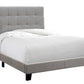 Gray Solid and Manufactured Wood Full Upholstered Linen Bed Frame