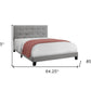 Gray Queen Tufted Upholstered Bed Frame
